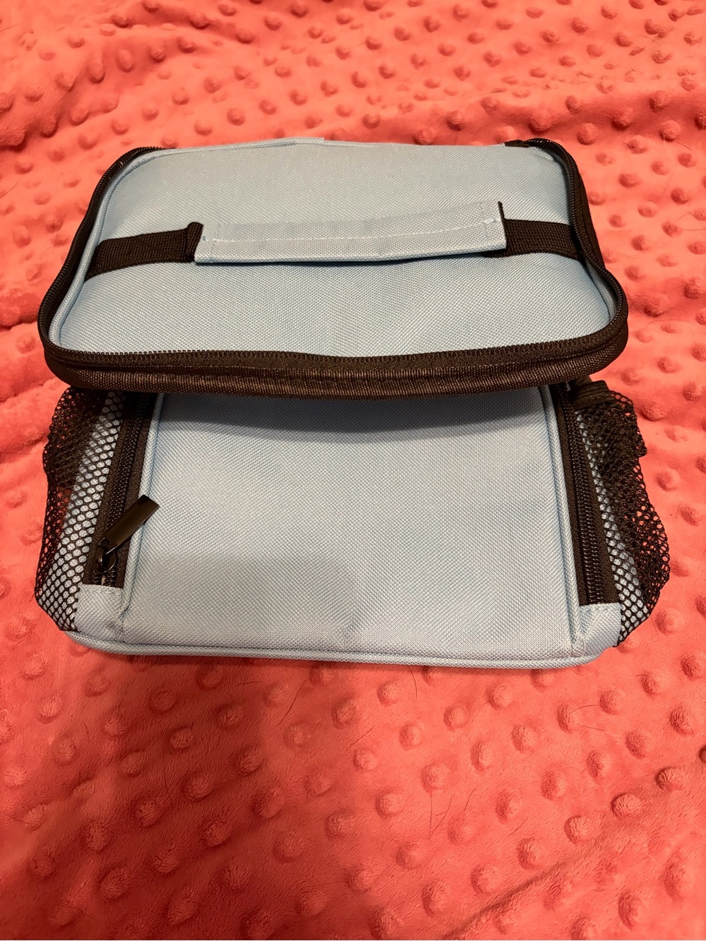 Light Blue Cosmetic Case with Black Trim